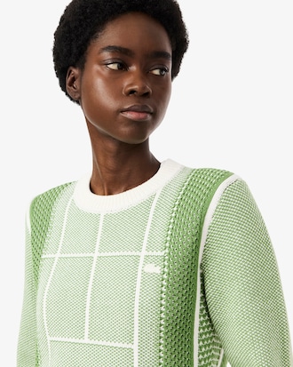 Pull jacquard graphique court de tennis