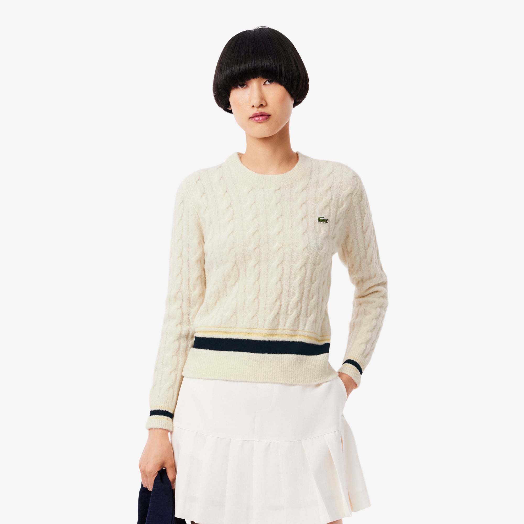 Lacoste Women's Cable Knit Wool Sweater