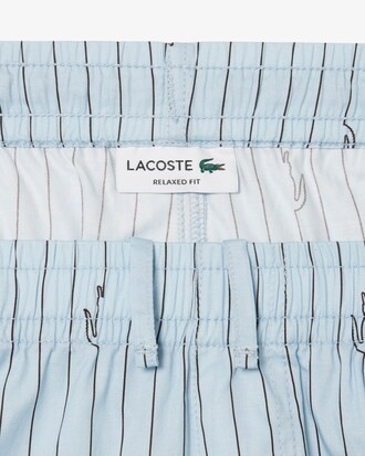 Crocodile Print Stripe Cotton Shorts