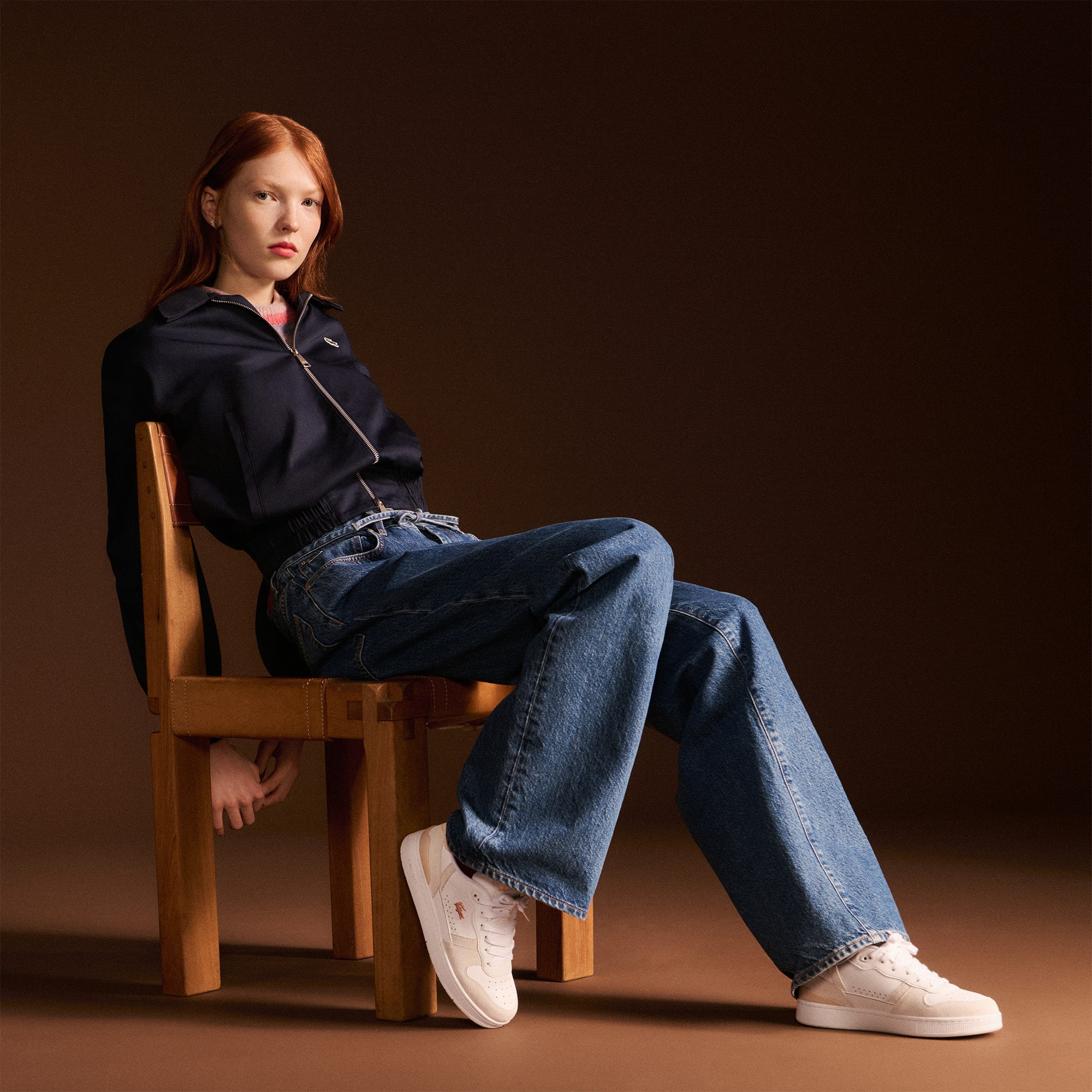 Women's T-Clip Set Leather Sneakers