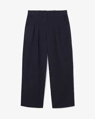 Pantalones el&aacute;sticos de pierna ancha para mujer