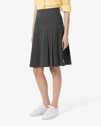 Women's Pleated Flannel Midi Skirt