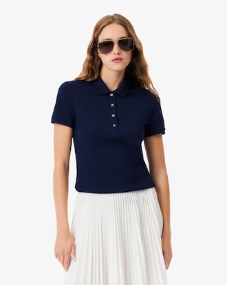 Polo De Mini Piqu&eacute; El&aacute;stico L.12.D De Corte Slim Para Mujer