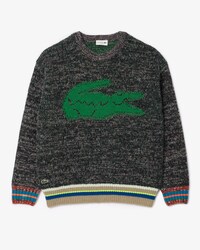 Unisex Loose Fit Contrast Croc Wool Sweater