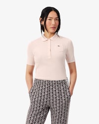 Slim Fit Pointelle Knit Polo Shirt