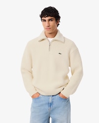 Pull demi-zippé col montant laine épaisse