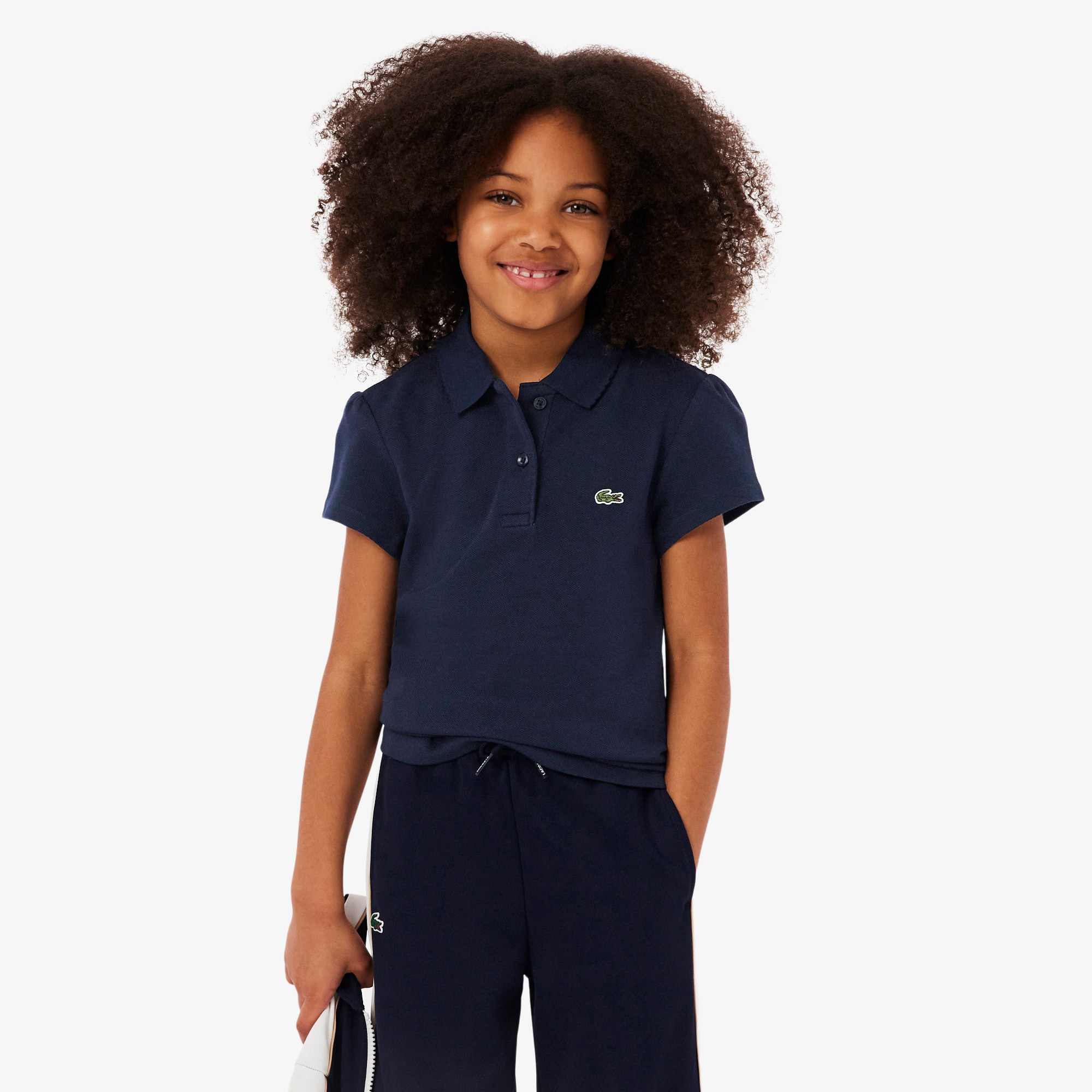Lacoste Girls' Oversized Piqué Polo  - 14 Years In Blue