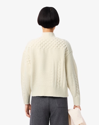 Su&eacute;ter De Cuello Alto De Lana Con Efecto Patchwork