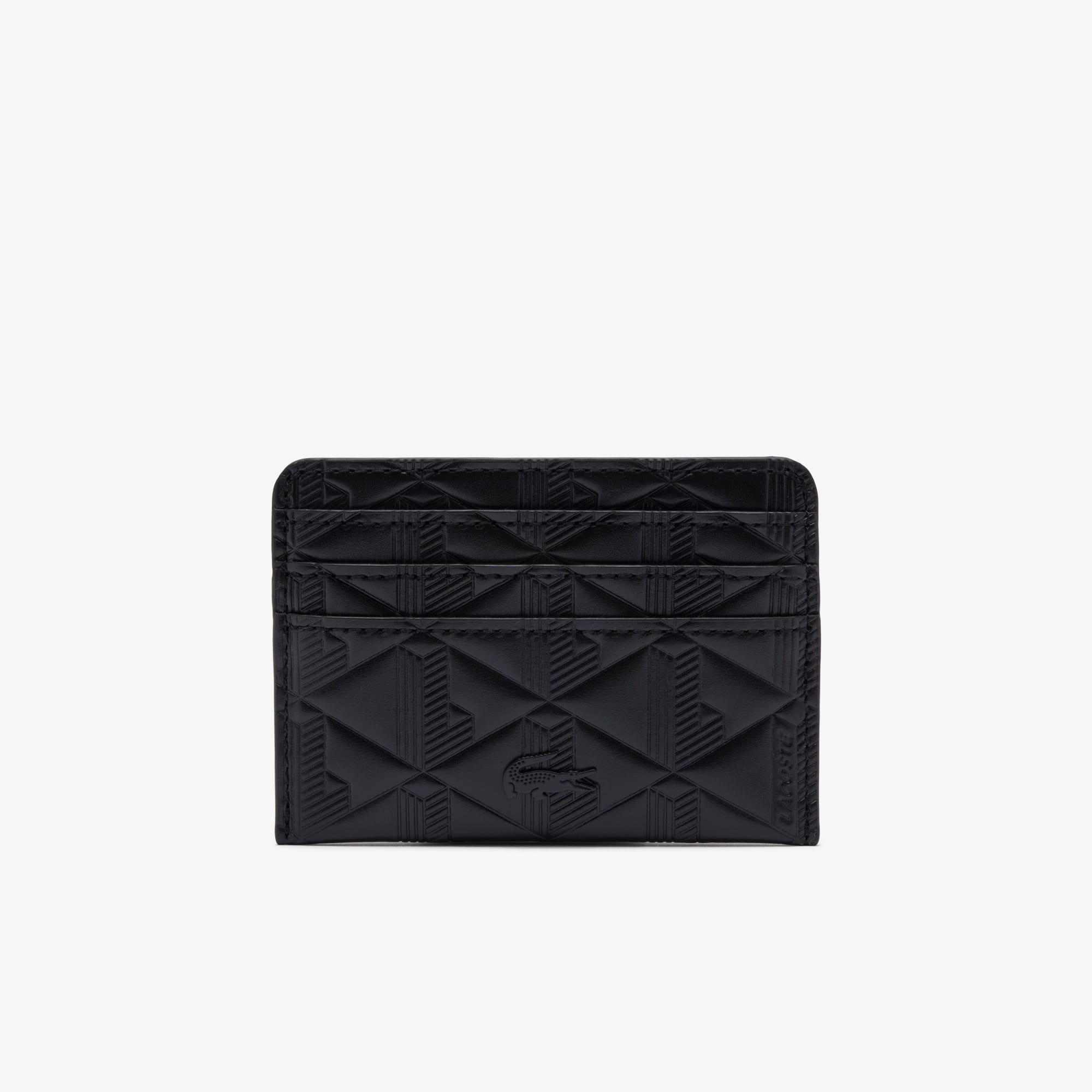 Lacoste Women's Maheki Embossed Leather Card Holder - One Size In Black