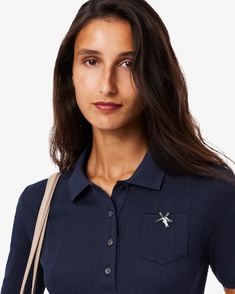 Women's Slim Fit Pointelle Branded L.12.D Polo