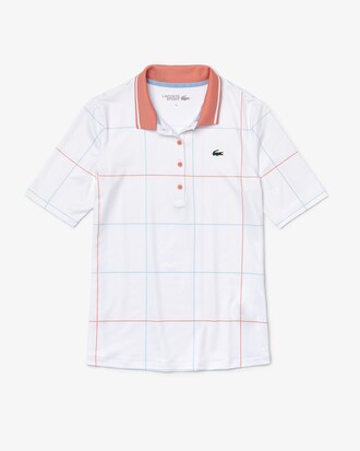 Polo Golf Lacoste SPORT slim fit stretch et respirant &agrave; carreaux
