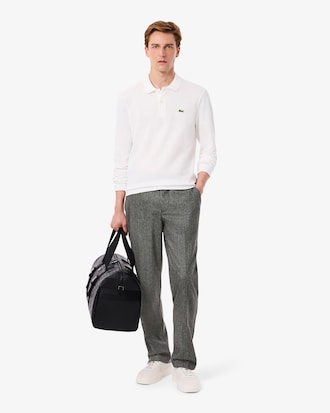 Men's Straight Fit Chevron Wool Pants