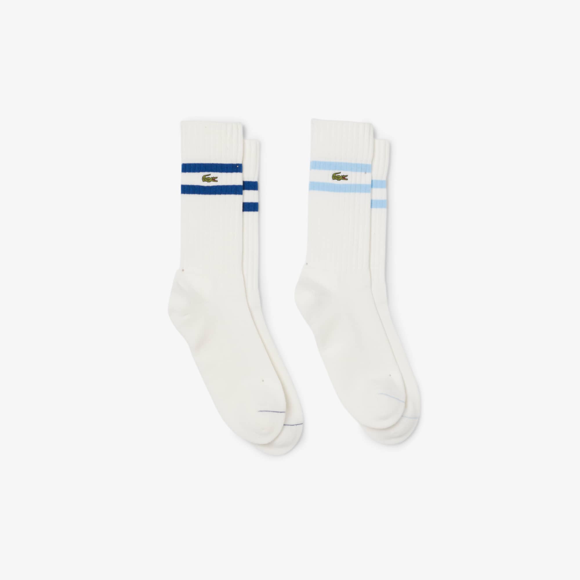 Lacoste Unisex Ribbed Cotton Socks - 9 - 12.5 In White