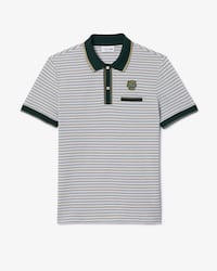Men's Regular Fit Striped Mini Piqu&eacute; Polo