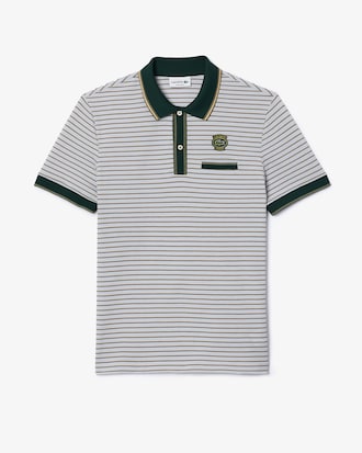 Men's Regular Fit Striped Mini Piqué Polo