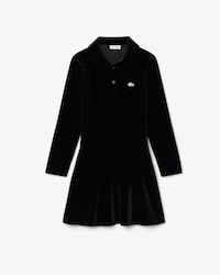 Girls' Shiny Stretch Velour Polo Dress
