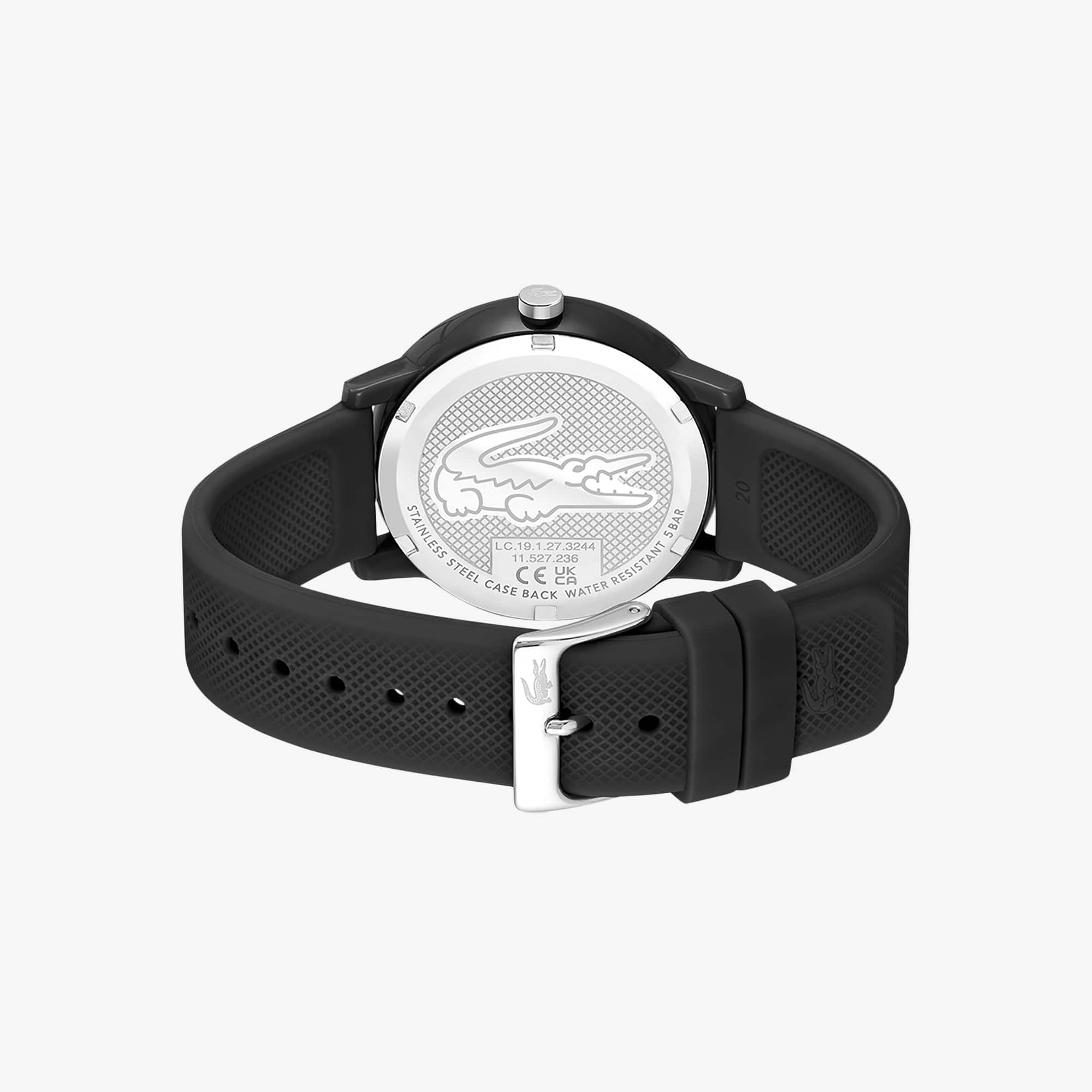 Men's Lacoste.12.12 Black Silicone Strap Watch - Watches