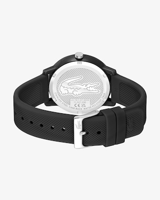 Men’s Lacoste.12.12 Black Silicone Strap Watch