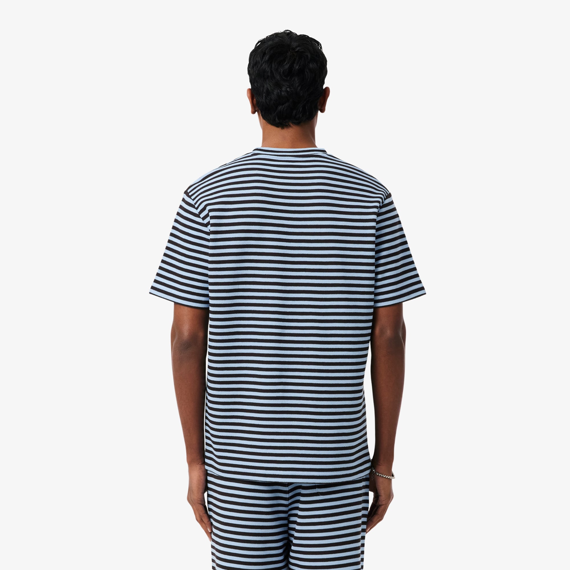 Textured Striped Cotton T-Shirt - Men's Collection - New In 2026