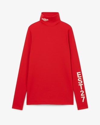 Runway High Neck Printed Stretch T-shirt