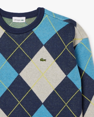 Kids' Cotton and Wool Argyle Sweater