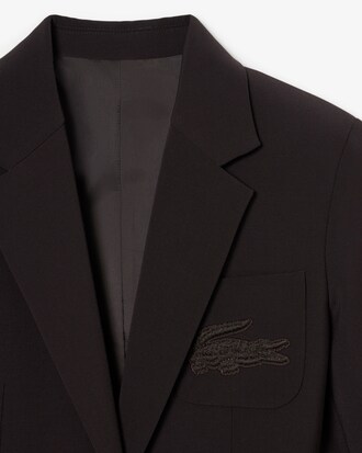 Blazer slim fit en laine logo brod&eacute;