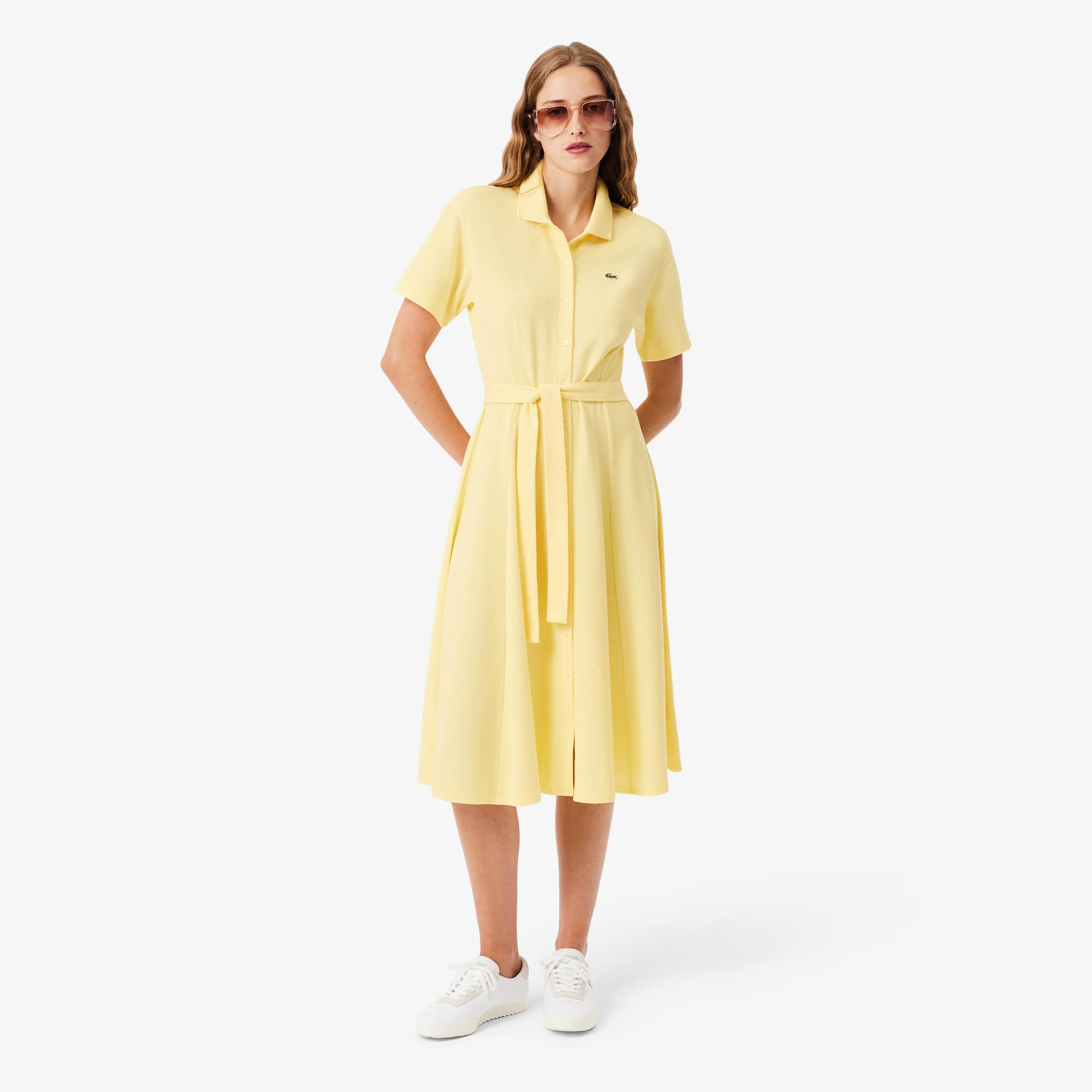 Lacoste Women's Flared Mini-Piqu Polo Dress - L (40)