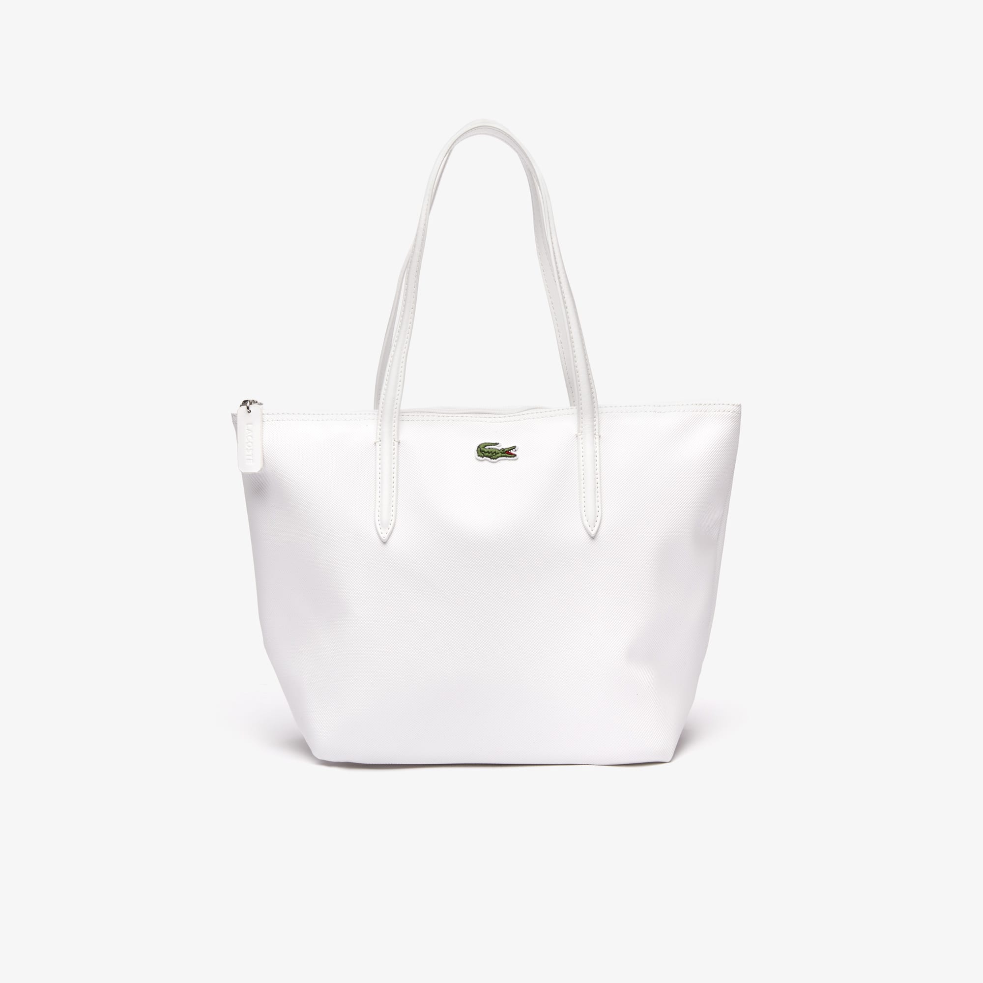 Women S L 12 Concept Small Zip Tote Bag Lacoste Color Bright White