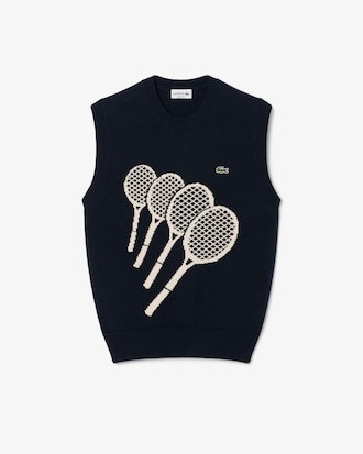 Cotton Jacquard Sweater Vest