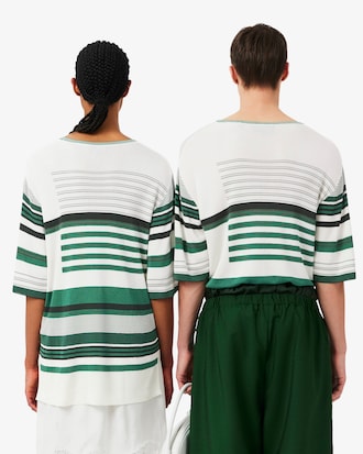 Runway Oversized Striped Satin T-shirt
