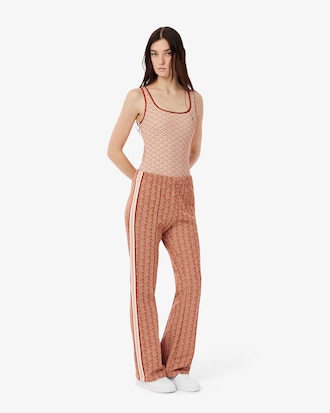 Pantalones deportivos acampanados con monograma para mujer