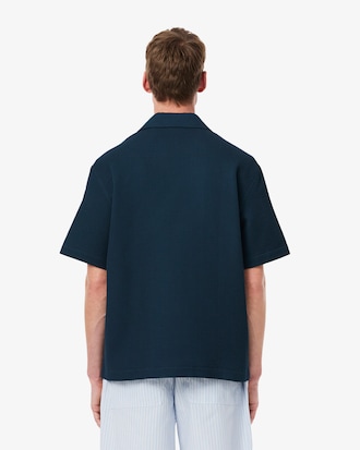 Camisa De Corte Relajado Con Textura Tipo Gofre Para Hombre