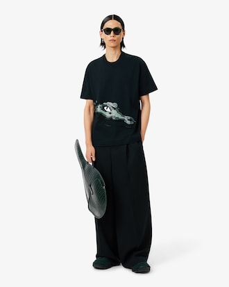 Runway Mock Croc Leather Racket Bag