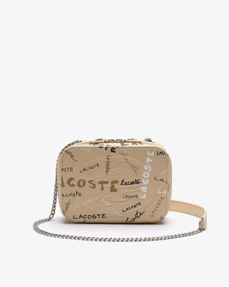 Croco Crew Print Grained Leather Zip Shoulder Bag