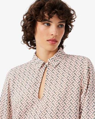 Robe col chemise cr&ecirc;pe fluide