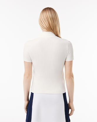 Women's Slim Fit High Zip Neck Polo