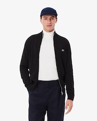 Men's Zip-Up High-Neck Cotton Sweater