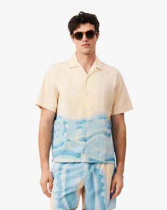 Relaxed Fit Striped Crocodile Shirt