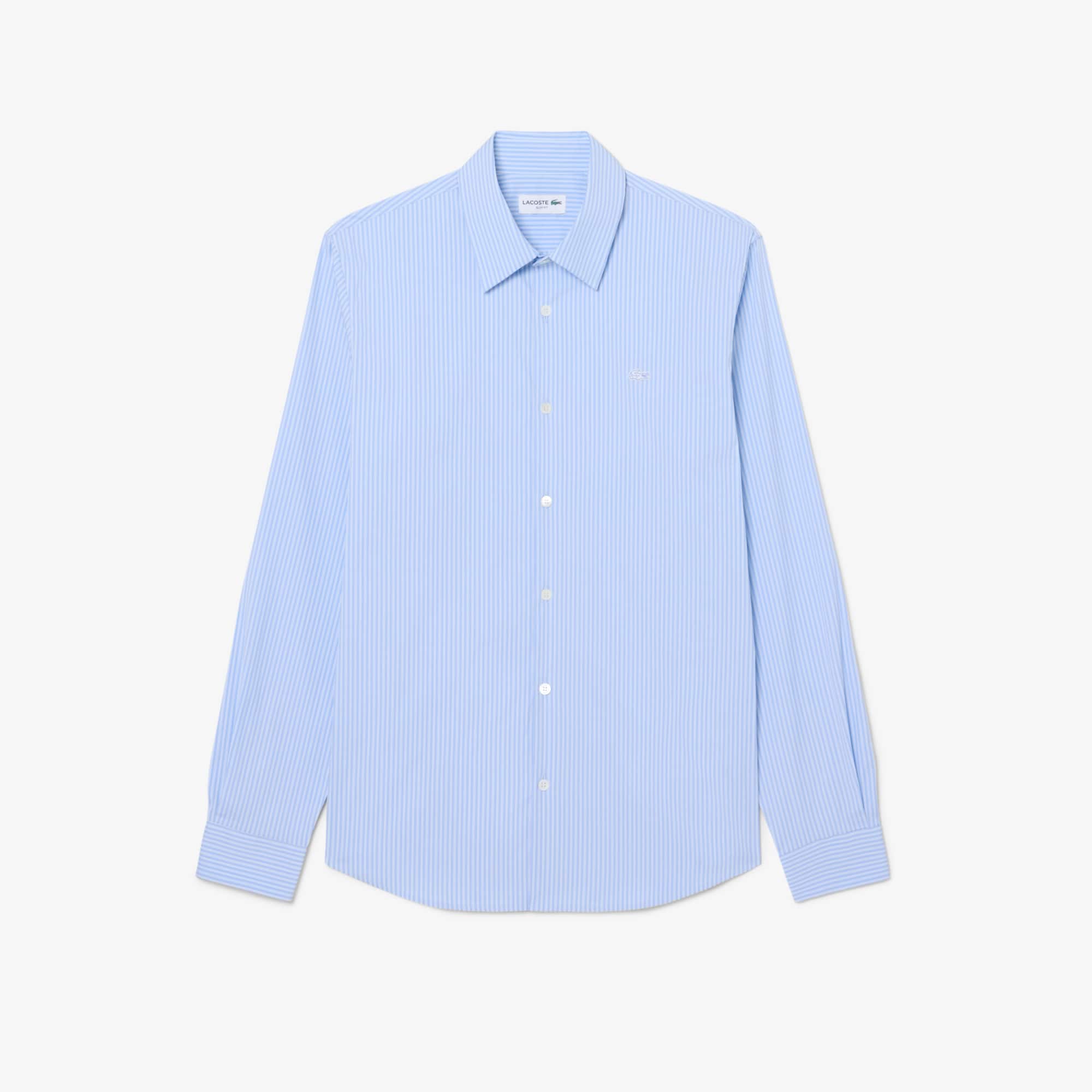 Slim Fit Striped Stretch Poplin Shirt