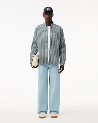 Men's Regular Fit Plaid Poplin Shirt