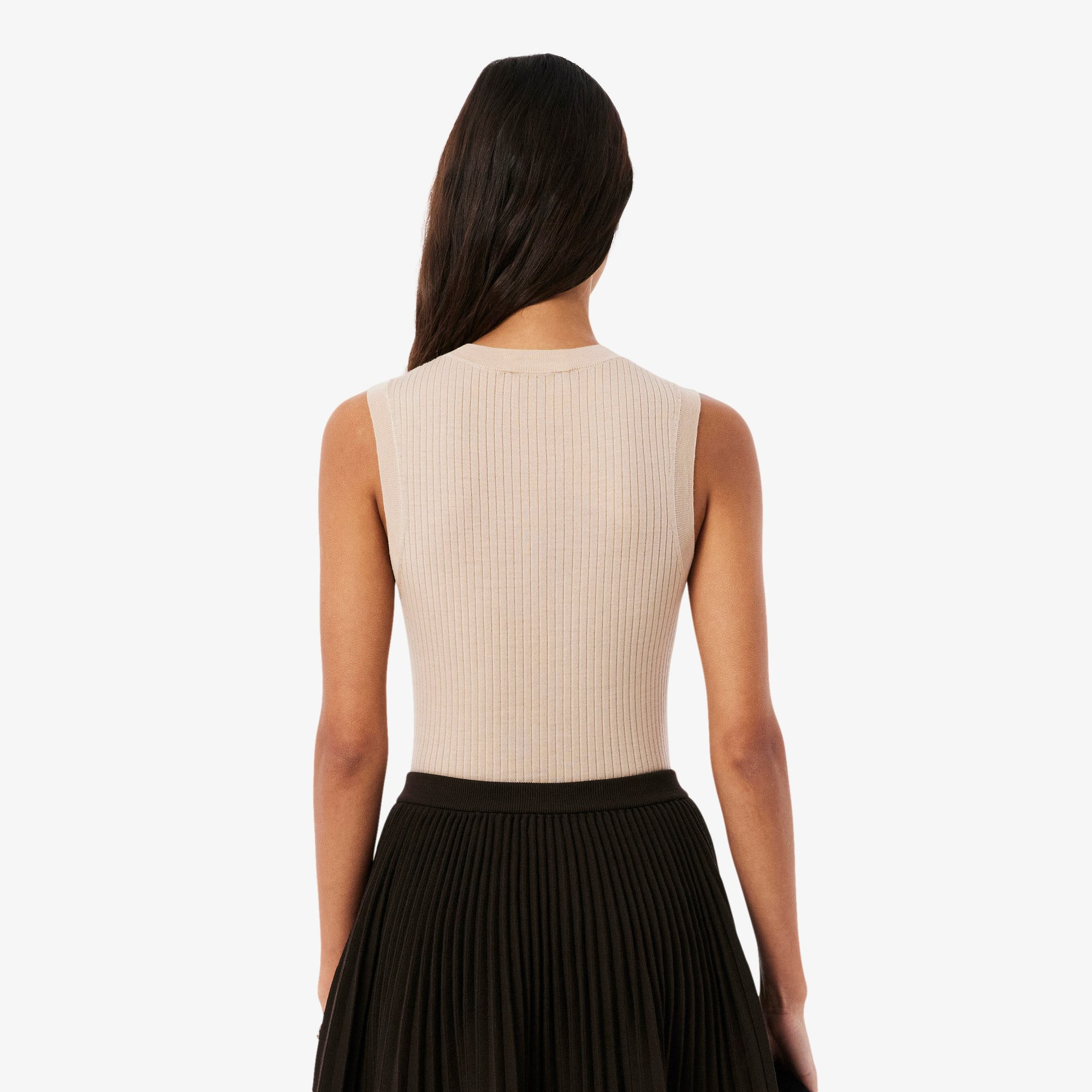 Merino Wool 3D Knit Sleeveless Sweater
