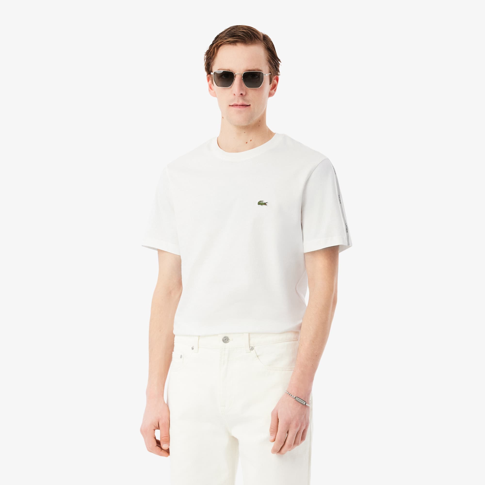 Lacoste Branded Stripe Band T-Shirt