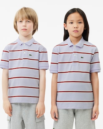 Kids' Striped Petit Piqué Polo