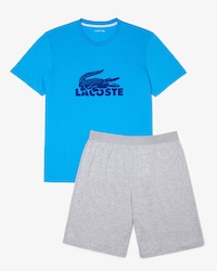 Pijama corto con logo de terciopelo para hombre