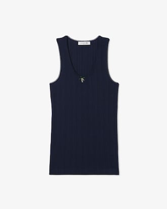 Women's Slim Fit Pointelle Knit Cotton Tank Top