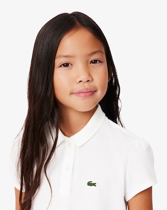 Kids' Scalloped Collar Mini Piqué Polo