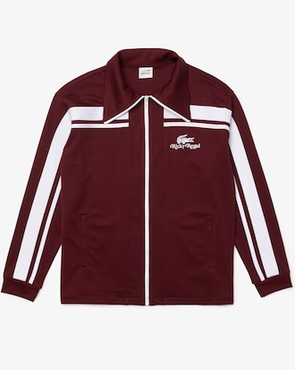 Chamarra para hombre Lacoste x Ricky Regal en piqu&eacute; de rayas en contraste con cierre