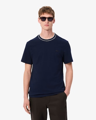Men's Stretch Piqué Striped Collar T-Shirt
