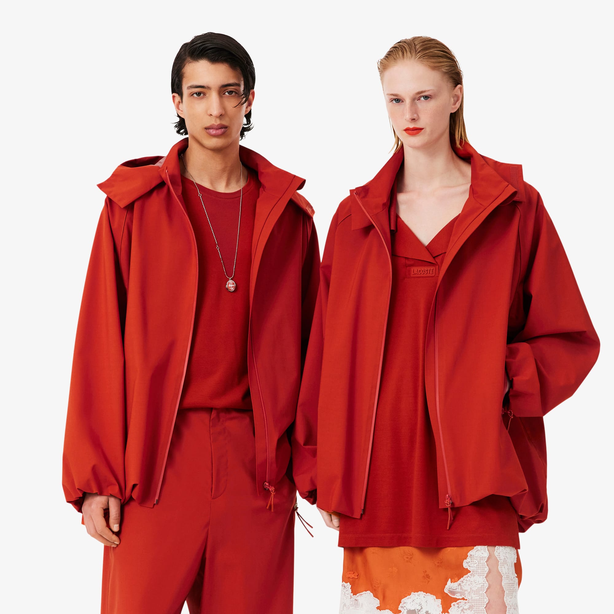 Lacoste Runway Canvas Track Jacket - 2 - Xxs/x In Orange