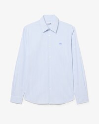 Camisa de Corte Ajustado de Popelina El&aacute;stica de Rayas